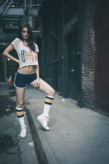 Liz Pipko sexy model in alley