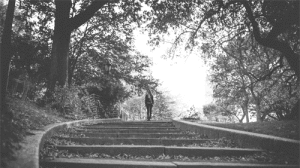 Zhanna on Steps in Riverside Park